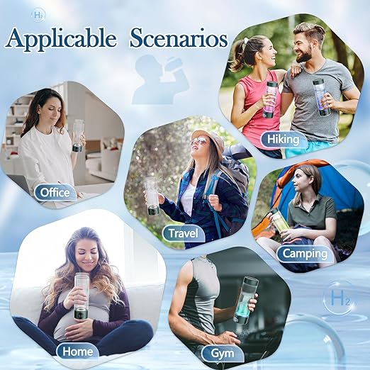 Hydrogen Water Bottle 13.5 OZ (400ml) Portable Hydrogen Water Ionizer Machine with SPE PEM Technology LED Display Hydrogen Water Generator for Home Travel Office Exercise