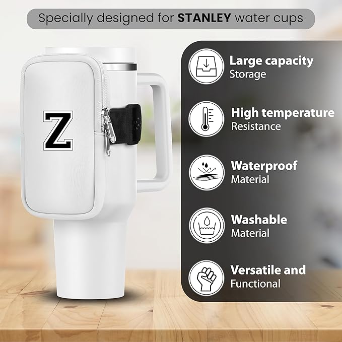 Mini Water Bottle Pouch for Stanley-Tumbler pouch with Zipper Pocket, Stanley pouch, Insulated Mug pouch, Tumbler carry holder pouch, Travel mug pouch | Waterproof