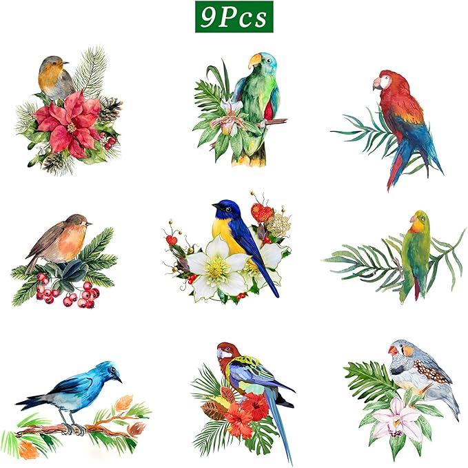 Birds Wall Decals Parrot Wall Stickers Birds on The Tree Branch Wall Stickers Birds Wall Decor Garden Bedroom Living Room Kitchen Playroom Nursery Room Birds Gifts