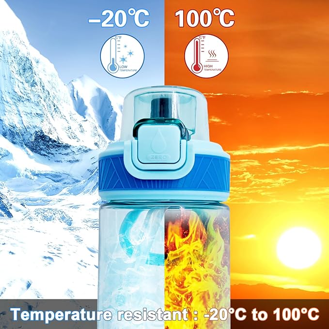 Newly Upgraded Air Water Bottle,700ML Air Water Bottle with Flavor Pods, Leak Proof Scented Water Bottle with Large Portable Handle, 0 Suger No BPA for Gym, Outdoors, Schools (Blue Straight Mouth)