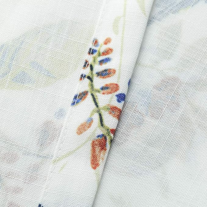 Leeva Balloon Shade Curtains Valances for Kid's Room, Birds Print Semi Blackout Small Drapes Adjustable Curtains for Cafe Studio, 42x63 in, One Panel, Blue