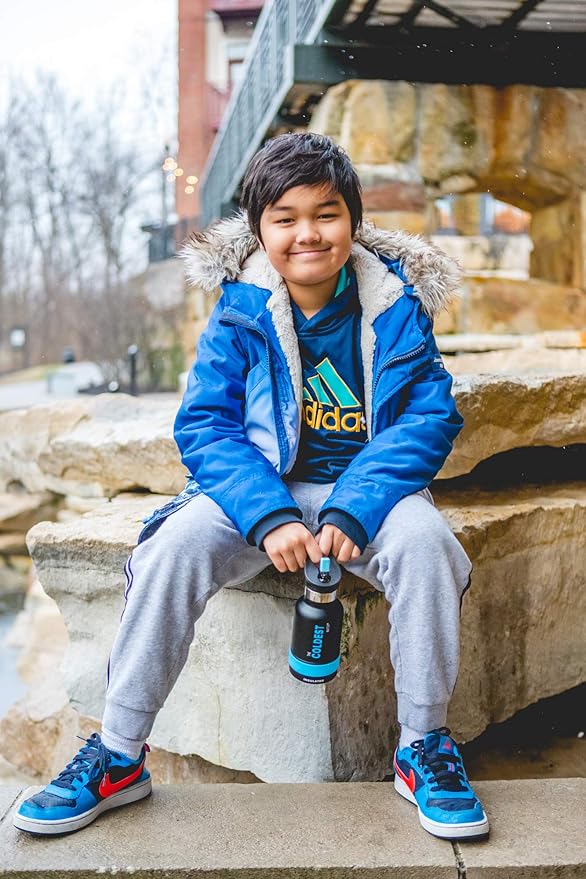 Coldest Water Bottle with Standard Mouth Straw Lid Metal Thermos Vacuum Insulated Stainless Steel l Reusable Leak Proof Cupholder Flask (12 oz, Sailor Blue)