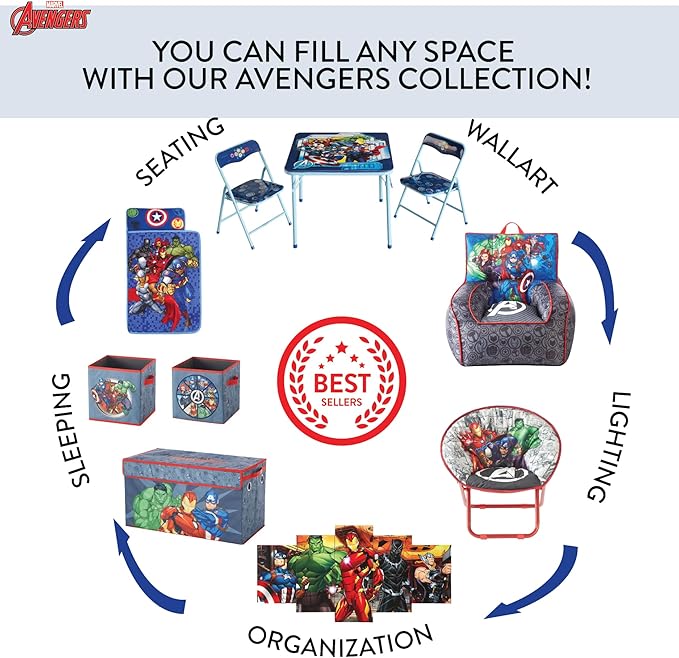 Marvel Avengers Captain America Pop Up Laundry Hamper Bin, Blue