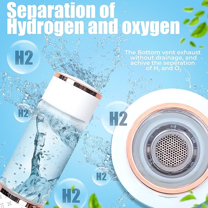 Premium Hydrogen Water Bottle Generator for Hydrogen Enriched Water – 3 in 1- USB Powered Hydrogen Water Machine with 1500-2000ppb – 5 Different Light Modes Hydrogen Bottle for Sports, On The Go