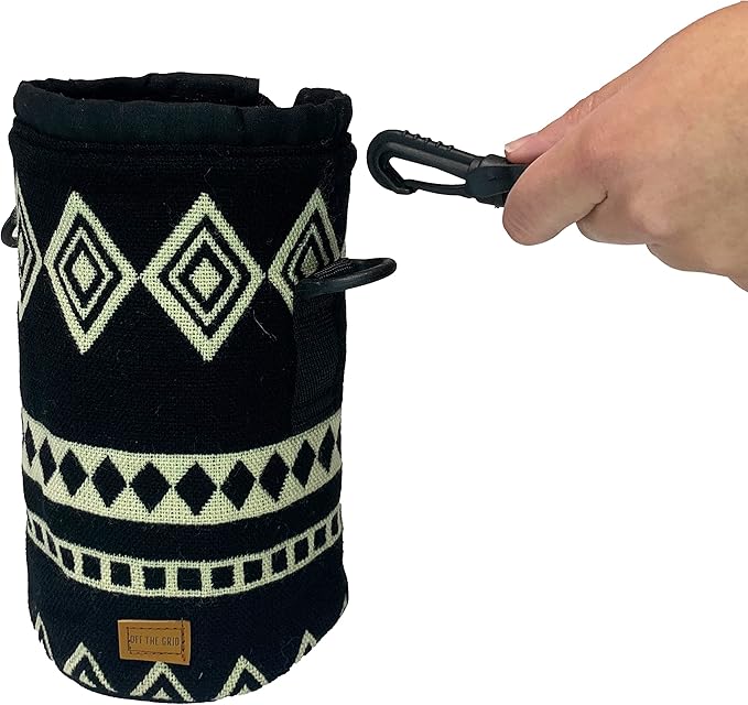 water bottle holder with strap bottle holder walking backpacking hydration bladder and iron thermos bottle protector for beer water coffee wine accessories, Obsidian black, 40 oz, Traditional