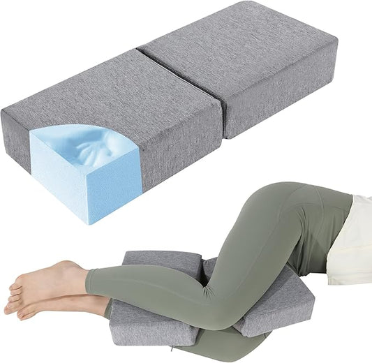 HOMBYS Memory Foam Knee Pillow for Side Sleepers, Adjustable Shape Pillow for Between Legs for Aligns Spine & Reduce Hip Pressure & Leg Elevation, Extra Thick & Supportive, Machine Washable