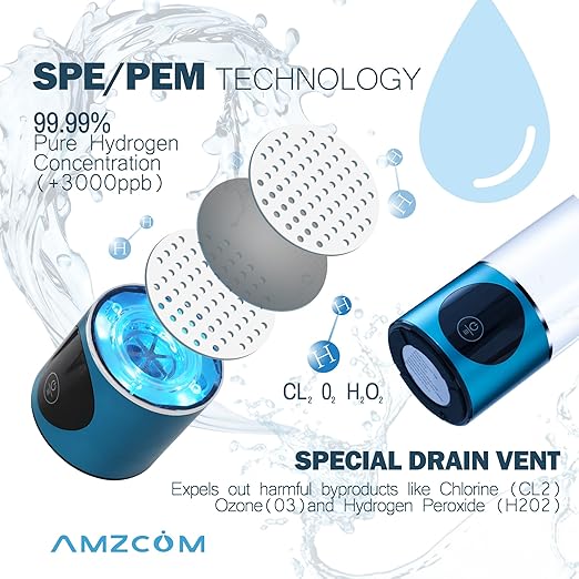 Hydrogen Water Bottle, Hydrogen Water Bottle Generator,3000ppb Pure Hydrogen,Easy to use Portable Water Tumbler with Advanced SPE/PEM Technology,9.5 Oz