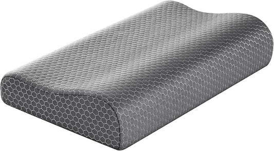 Neck Pillow Bed Pillow for Sleeping Memory Foam Pillows for Side Back Stomach Sleeper,Dark Grey