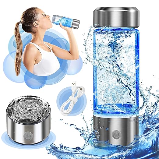 Hydrogen Water Bottle Generator - 420ml Portable Hydrogen Water Ionizer with PEM SPE Technology, Rapid Electrolysis in 3 Minutes, Rechargeable, Perfect for Office, Travel, Exercise, and Gifts
