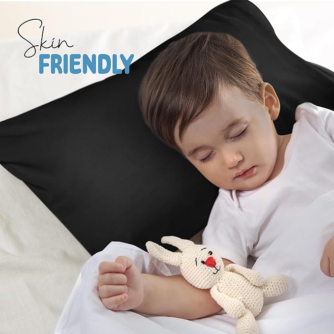 Utopia Bedding Toddler Pillow Cases - 2 Pack - Envelope Closure - Soft Brushed Microfiber Fabric - Shrinkage and Fade Resistant Pillow Covers 13 X 18 Inches (Toddler, Black)