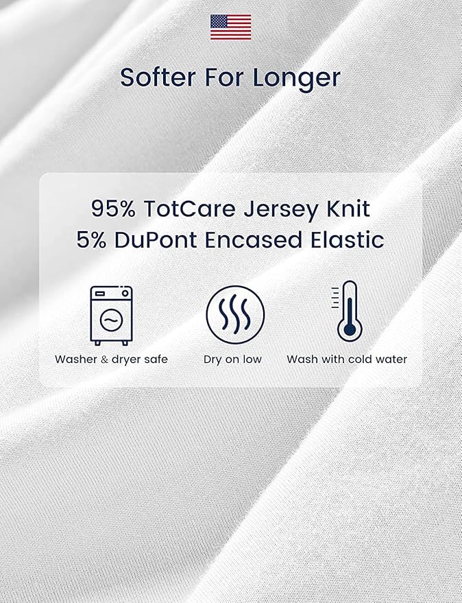 TotAha Premium Stretchy Pack N Play Playard Sheets | Mini Crib Sheets (2-Pack)-Hypoallergenic, Silky Comfort, AButtery Soft, Calming Effect, All-Season Jersey-Knit (Blue Flower & Small Floral)