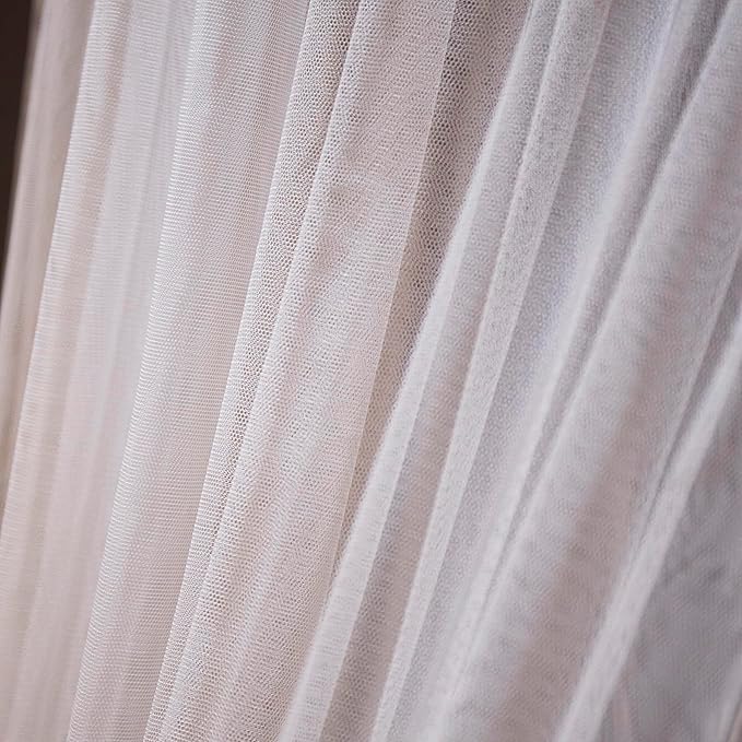 Mengersi Bed Canopy with Lights,Princess Bed Canopy Canopy Bed Curtains for Girls Room,Mosquito Netting Canopy Reading Corners Room Decor for Girls (White)