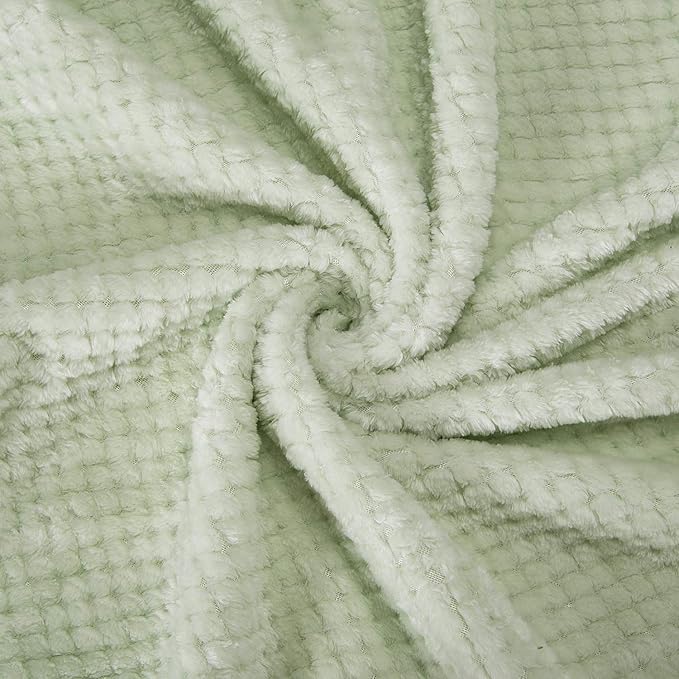 Fuzzy Throw Blanket, Plush Fleece Blankets for adults, Toddler, boys and Girls, Warm Soft Blankets and Throws for Bed, Couch, Sofa, Travel and Outdoor, Camping (Full Twin(70"x80"), XL2-Pastel Green)