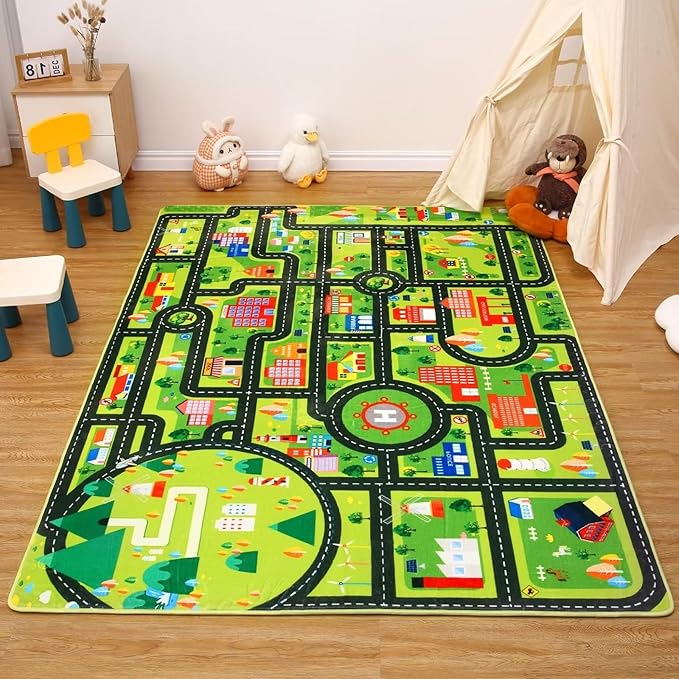 Kids Rug 3x5 Rug Baby Floor Mat Kids Educational Rug Area Rug for Classroom Play Mats for Babies and Toddlers Nursery Rug Kids Room Rugs for Bedroom Carpet Car Rug