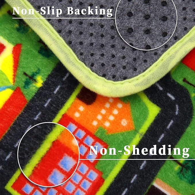 Kids Rug 4x4 Play Mats for Babies and Toddlers Car Rug Kids Room Rug Play Mat for Children Toddlers,Circle Rug Kids Classroom Playroom Play Rug Round Rug