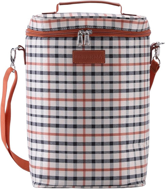 4 Bottle Wine Gift Carrier, Insulated Leakproof Padded Portable Wine Bottle Bag for Travel, BYOB Restaurant, Wine Tasting, Party, Great Gift for Wine Lover