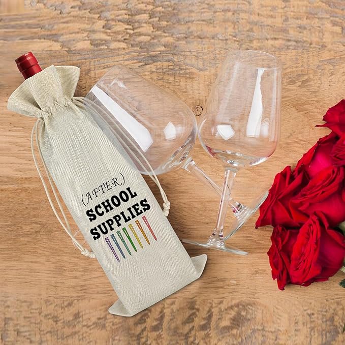 Gfhzdmf Teacher Appreciation Gift Wine Bag Teachers Day Gifts Drawstring Reusable Wine Wrap Bags Gift For Teacher Assistant Instructor Counsellor Thank You Christmas Gift for Teachers from Student