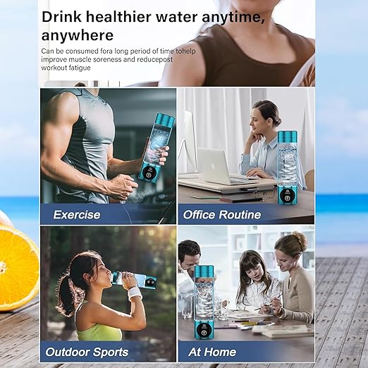 Hydrogen Water Machine - Portable Hydrogen Water Generator - Automatic Hydrogenated Water Ionizer Machine for Home, Office & Daily Drinking, 3-Minute Quick Electrolysis, 400ml Capacity