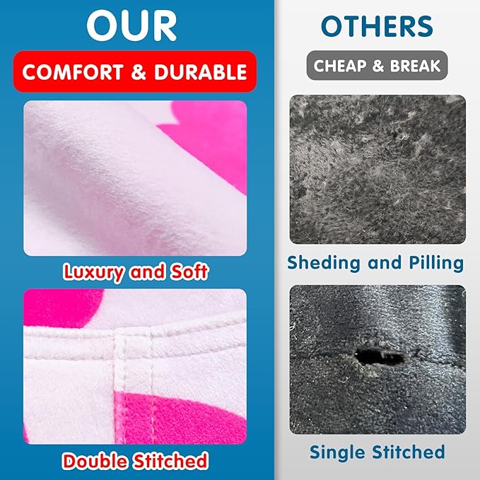 Lukeight Stuffed Animal Storage Bean Bag Chair Cover for Kids, Zipper Beanbag Chair Cover for Organizing Toddler and Kids' Rooms Plush Toys (Heart Velvet, X-Large)