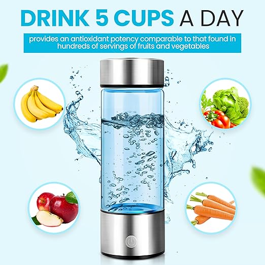 Cutting-Edge Hydrogen Water Bottle Generator. A Rechargeable Water ionizer Machine to Deliver Quick Electrolysis in Minutes. Advanced Hi-Tech for Convenient and efficient Hydrogen Water Production