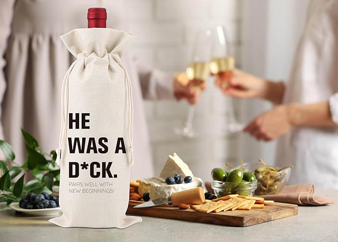 Breakup Gift,Divorce Gifts for Women,Divorce Party,Women Divorce Wine Bags,Comfort Gifts,Cheer Up Gifts for Women,Divorce Party Decorations for Women,1 Drawstring Gift Wine Bag,Q18