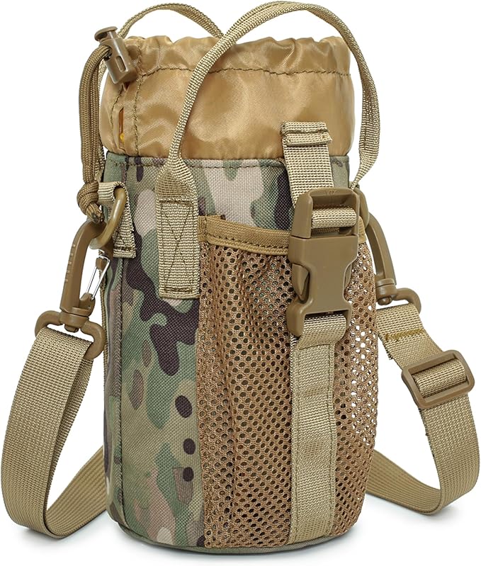 Water Bottle Holder Bag with Adjustable Shoulder Strap,Water Bottle Carrier Bag for Sports Gym Hiking Camping Walking Travel