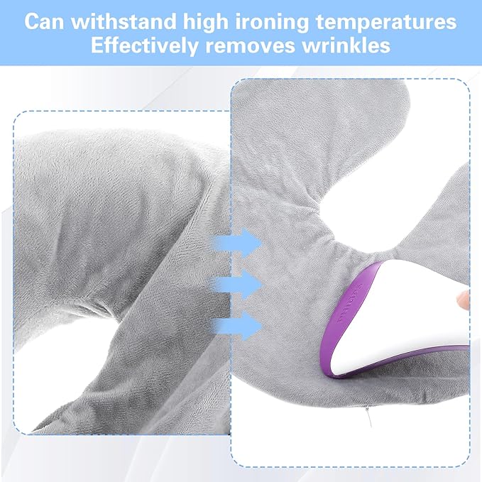 Prasacco 2 Packs Travel Neck Pillow Case Cover, U Shaped Neck Pillow Cover Reusable Neck Pillow Washable Cover Soft and Smooth Neck Pillow Cover Grey Airplane Pillow Cover (No Filler)