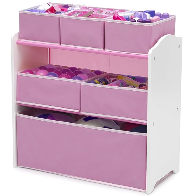 Delta Children 4-Piece Toddler Playroom Set, Pink/White