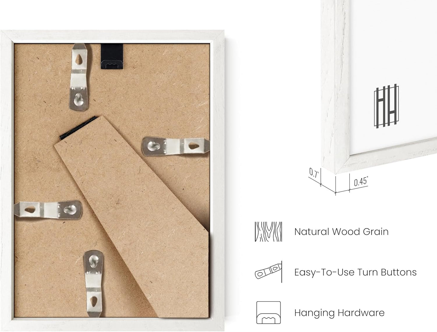 Haus and Hues 4x6 Natural White Wood Photo Frame Set of 15 - Mini Picture Frames Bulk Gallery Set - Premium Bulk Picture Frames 4x6 for Stylish Photo Gallery Wall Frame Set - Ideal for Home & Office