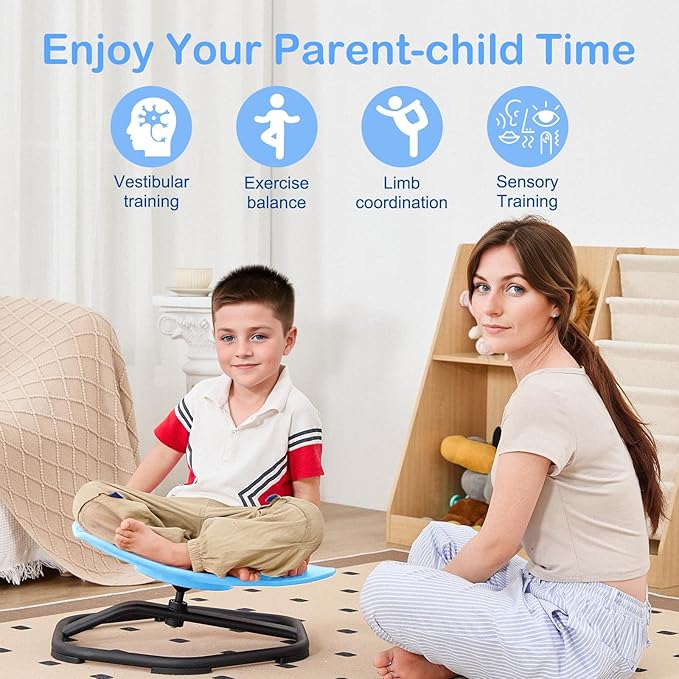 Spinning Sensory Chair, Shield Modeling Sensory Spinning Chair for Kids, Playing Like Captain America Sensory Toys for ADHD and Autism