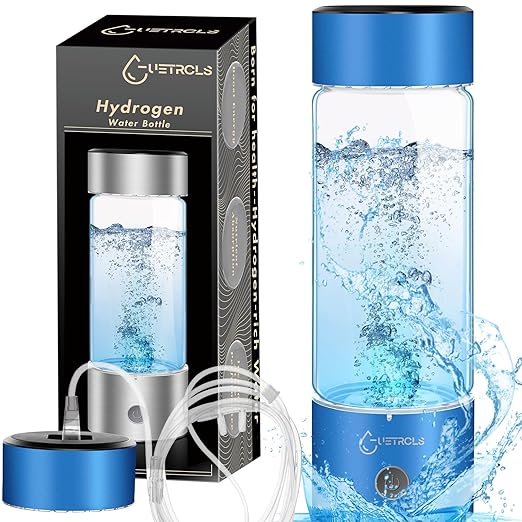 Hydrogen Water Bottle 2024, Hydrogen Water Bottle Generator with SPE PEM Technology Water Ionizer, Hydrogen Water Machine Improve Water in 3 Minutes for Home, Office, Travel, Daily Drinking(Blue)