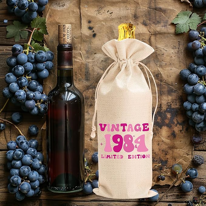 comfit 40th Birthday Wine Bag Gifts for Her,Double-Sided Wine Bag,40th Birthday Wine Bag,40th Birthday,Birthday Decorations,Wine Gift Bags