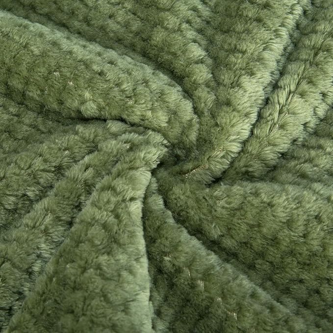 Fuzzy Blanket or Fluffy Blanket for Baby, Soft Warm Cozy Coral Fleece Toddler, Infant or Newborn Receiving Blanket for Crib, Stroller, Travel, Decorative (28Wx40L, XS-Olive Green)