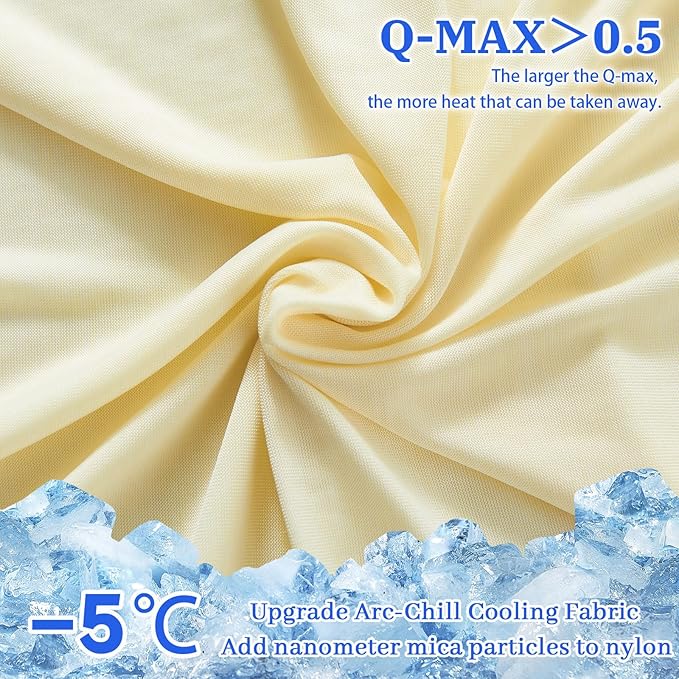 Cooling Pillow Cases for Hot Sleepers - Double Side Arc-Chill Q-Max>0.5 Cooling Fiber Cool Pillow Cases 2 Pack - Breathable Soft Cold Pillow Cases with Hidden Zipper (Cream, 20" x 30")