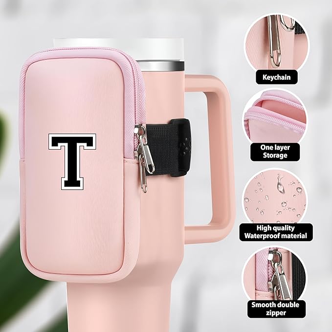 Mini Water Bottle Pouch for Stanley-Tumbler pouch with Zipper Pocket, Stanley pouch, Insulated Mug pouch, Tumbler carry holder pouch, Travel mug pouch | Waterproof