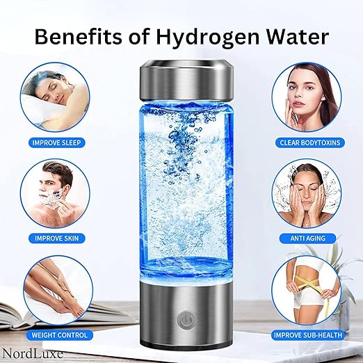 Hydrogen Water Bottle Generator - 420ml Portable Hydrogen Water Ionizer with PEM SPE Technology, Rapid Electrolysis in 3 Minutes, Rechargeable, Perfect for Office, Travel, Exercise, and Gifts