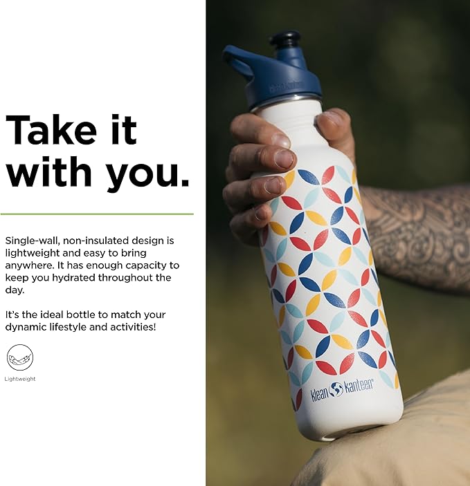 KLEAN KANTEEN Retro Dot Sport Cap with Classic Water Bottle 27oz, 1 EA