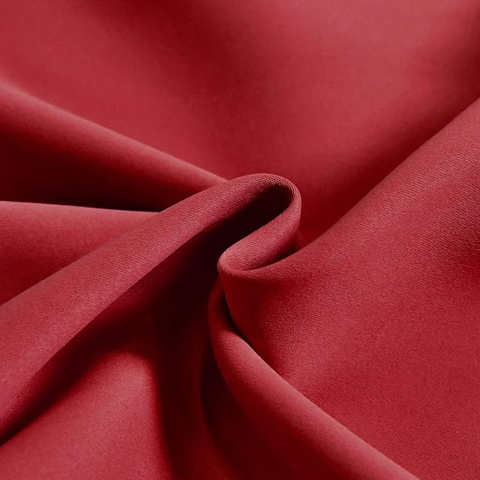 Red Valance for Windows 52x18 Inch Solid Thermal Insulated Blackout Rod Pocket Kitchen Short Curtain Toppers Valance for Bathroom Living Room 1 Panel