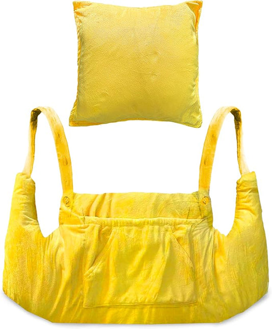 Mastectomy Pillow Post Op Pillow for Breast Surgery Recovery | Choose The Color for You | Hand Ice-Pack Pockets | Converts to Cloud Soft Cushion (Golden Rays)