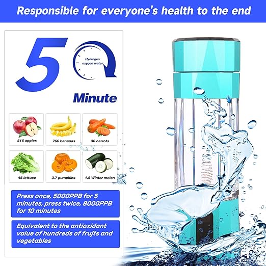 Hydrogen Water Bottle 2024, 5000-8000 PPB Quick Electrolysis, Hydrogen Water Bottle Generator for Home, Office, Travel, Daily Drinking, Gift for Love