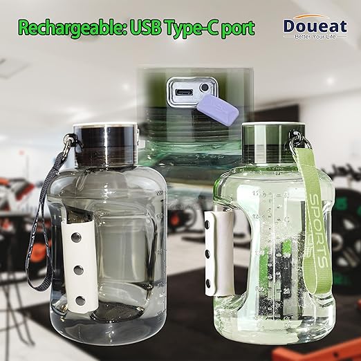 Hydrogen Water Bottle with 50 Oz/1.5L Capacity, Sports Hydrogen Rich Water Generator with SPE/PEM Technology for Gym Home School Travel - Grey