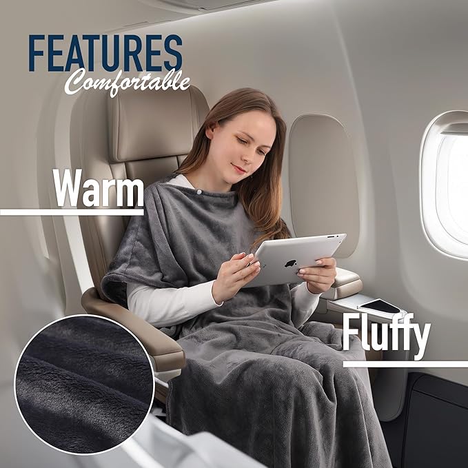 SMART TRAVEL Travel Products Travel Blanket Airplane Compact-Bag Settravelblanket Travel Blanket Airplane Compact with Bag Travel Essentials for Airplane Long Flight Essential for Women, Men, Kids