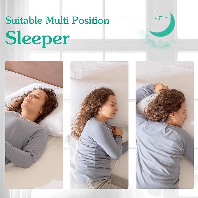 Three Geese White Goose Feather Bed Pillows Queen Size Set of 1- Soft 600 Thread Count 100% Cotton, Medium Firm,Soft Support Surround Fill Polyester (Queen Size:Pack of 1)