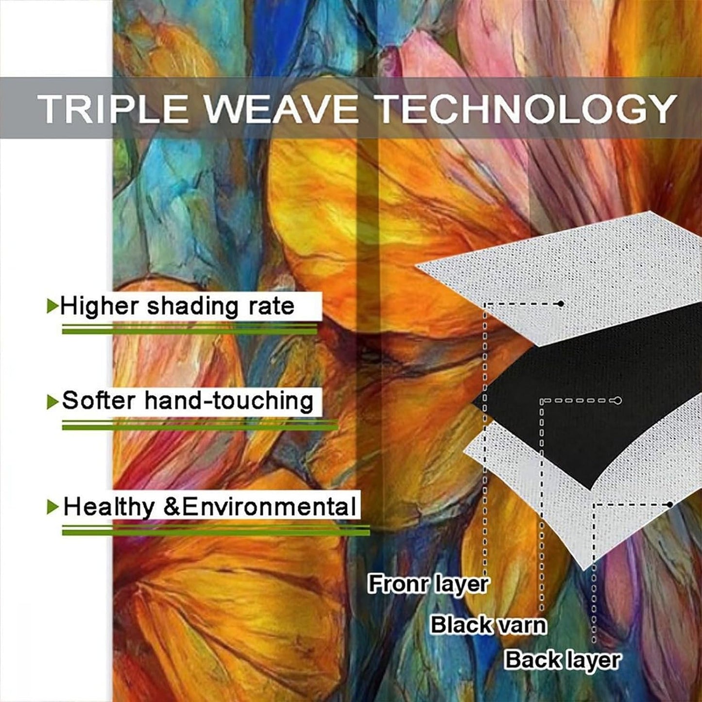 Stained Glass Curtains,Magic Forest Colorful Flowers Abstract Art Home Decor Drapes for Bedroom Living Room Kitchen Window Treatment 2 Panels Set Total Size 52" W X 84" L Inch