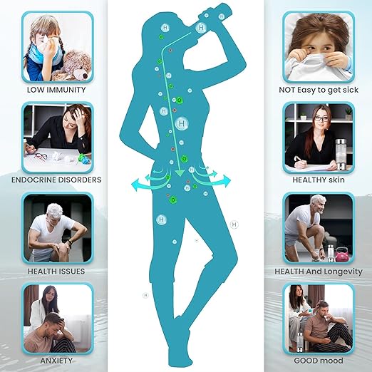 Hydrogen Water Bottle, 2024 Hydrogen Water Bottle Generator, Enhance Your Water in just 3 Minutes with SPE PEM Technology. Ideal for Exercise, Office, Travel, Health, Daily Use, Gift