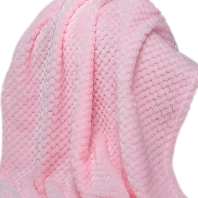 Fuzzy Blanket or Fluffy Blanket for Baby, Soft Warm Cozy Coral Fleece Toddler, Infant or Newborn Receiving Blanket for Crib, Stroller, Travel, Decorative (28Wx40L, XS-Baby Pink)