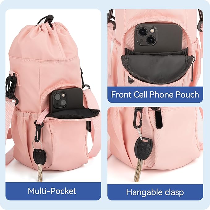 Water Bottle Carrier Bag with Strap, Water Bottle Holder for 25 32 40 oz Sports Water Jugs Bottles,Sports Water Bottle Accessories for Hiking Travelling Camping