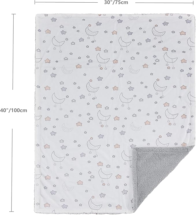 CREVENT 30''X40'' Cute Cozy Fluffy Warm Baby Blanket for Girls Boys Infants Toddlers' Bedding/Crib/Cot/Stroller, Baby Shower Birthday Newborn's Gift - Good Night
