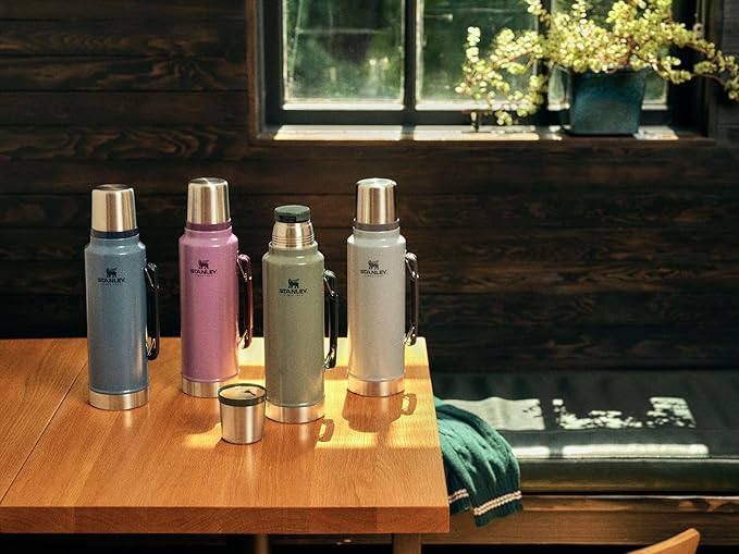 Stanley Classic Vacuum Insulated Wide Mouth Bottle -BPA-Free 18/8 Stainless Steel Thermos for Cold & Hot Beverages