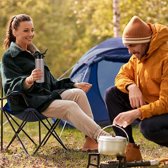 CHENGU 10 Pcs Aluminum Water Bottle 24oz Aluminum Reusable Bottles Lightweight Snap Lid Sports Water Bottle Multipack Easy Carry Leak Proof Travel Bottle for Gym Camping Hiking Outdoor Fishing (Gray)